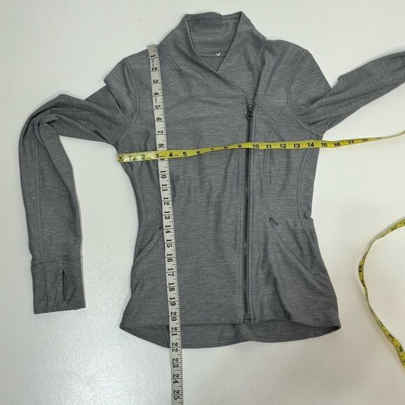 Lululemon Precision Jacket Heathered Battleship Gray Asymmetrical Full Zipper 4 - Picture 2 of 11